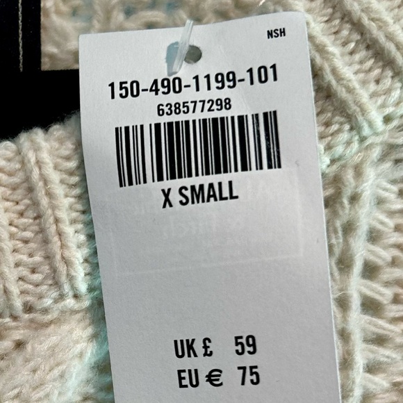 Abercrombie & Fitch Cream Oversized Cable Knit Sweater- Size Extra Small XS / S - Picture 7 of 9